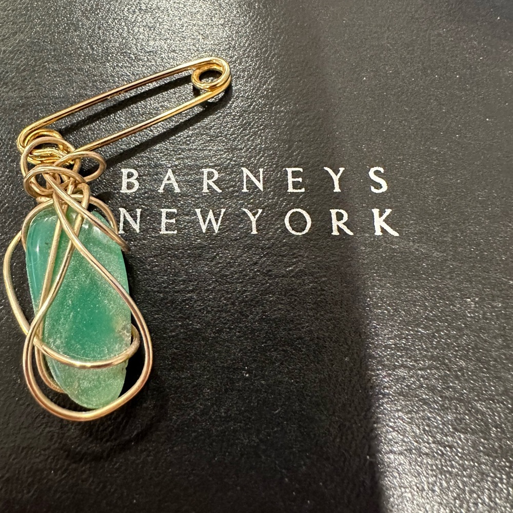 Kazuko Oshima Incredibly Rare Vintage Barneys New York Gold (14k)Teal Pendant